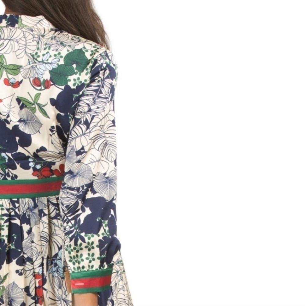 Dalia Macphee Tie Neck Printed Midi Dress. - Picture 10 of 16
